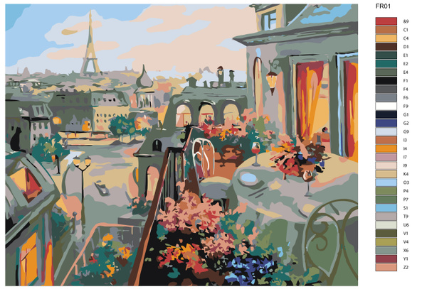 Картина по номерам,"Живопись по номерам",80 x 100, FR01, городской ...