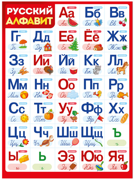 Школьные плакаты для детей обучающие алфавит азбука, А2, 60х44см ...