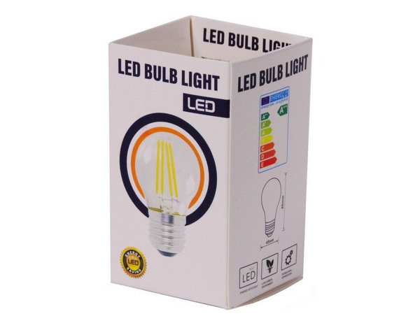 Светодиодная филаментная лампа для теплая белая, d-45 мм, 2 Вт, Е27 ...