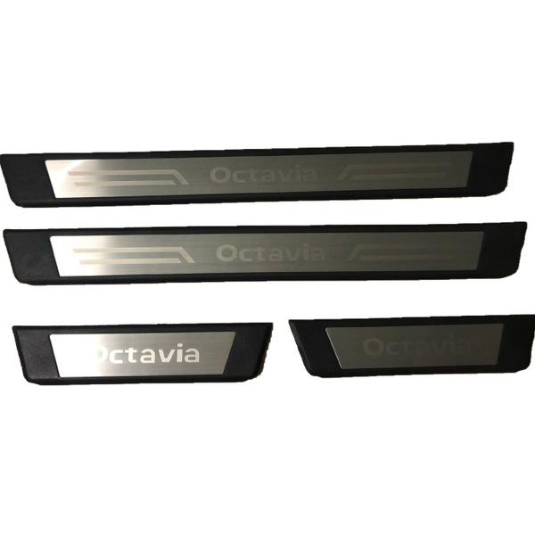 Накладки на пороги Skoda Octavia A7 / Шкода Октавия А7 2015-2021 г.в ...