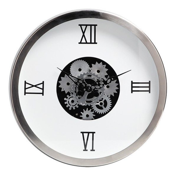 Часы Gear Clock настенные с движущимися механизмом белые, D35 см ...