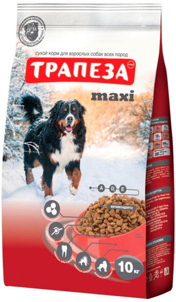 Сухой корм ТРАПЕЗА МАКСИ для взрослых собак крупных пород (10 кг ...