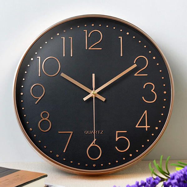 Часы настенные бесшумные Los Trender Premium Gold CW-30 (черные ...