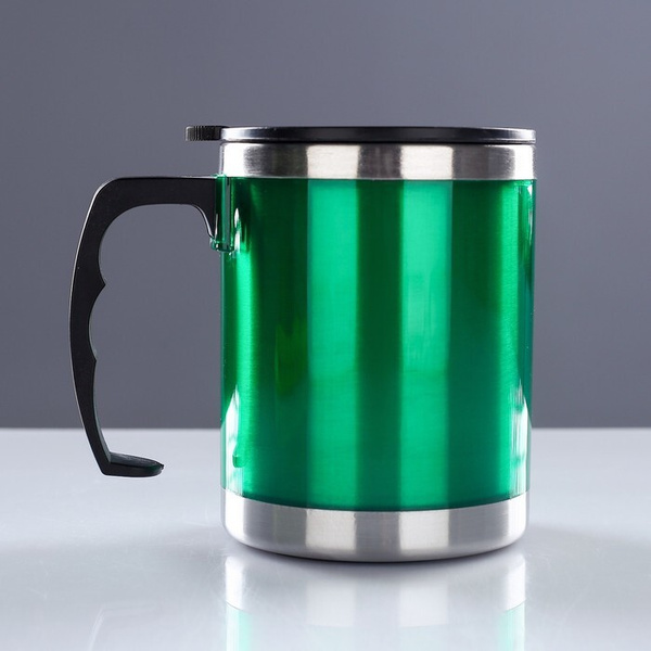 Термокружка 450 мл .С крышкой .Нержавеющая сталь, пластик, силикон ...