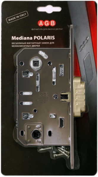 Замок межкомнатный AGB (АГБ) WC (ант. бр.) с отв. пл. B02402.05.12 ...