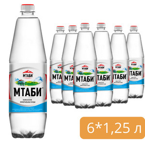 Вода Мтаби лечебно-столовая минеральная, 6 шт по 1,25 л (газированная ...
