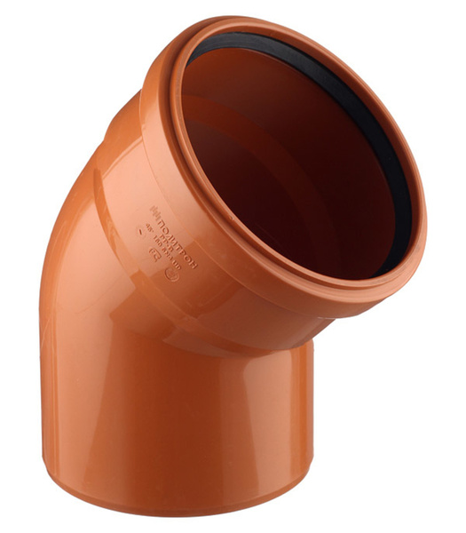 Отвод Pro Aqua Terra d160 мм 45 градусов пластиковый для наружной ...
