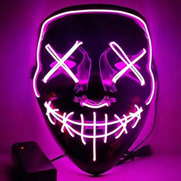 Светящаяся неоновая маска для праздника судная ночь The purge ...