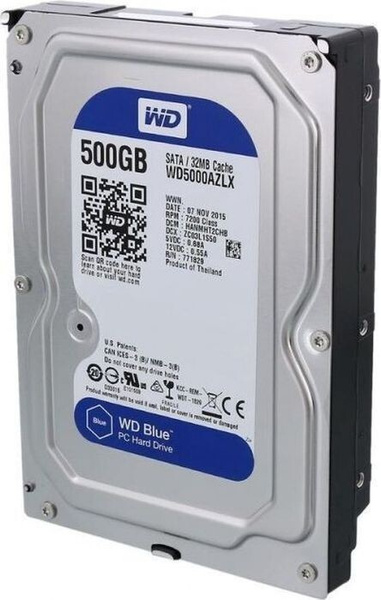 Western Digital Blue WD5000AZLX 500GB 7200 RPM 32MB Cache SATA 6.0Gb/s 3.5