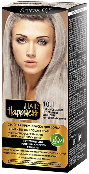 Белита-М Краска для волос Крем HAIR HAPPINESS Стойкая тон №10.1 Очень ...