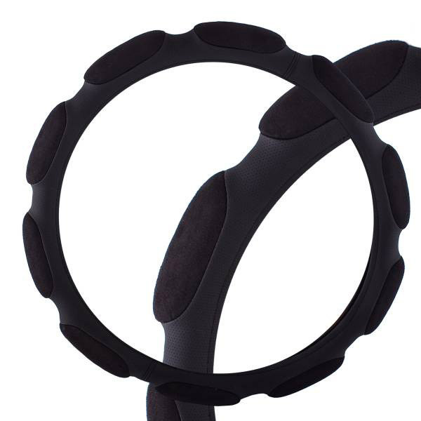 Оплетка на руль L "SKYWAY" искуственная замша/кожа, черный (10 ...