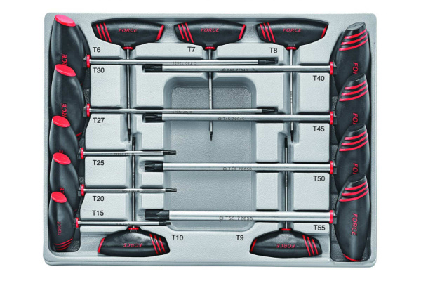 Набор отверток торкс с Т-обр. ручкой FORCE 2141, 14 предметов Т6-Т55 ...