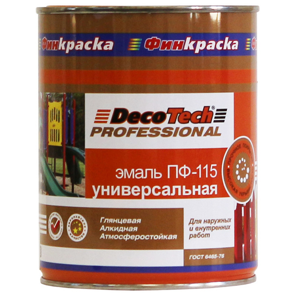 Эмаль DecoTech для металла дерева и бетона ПФ-115 Быстросохнущая ...