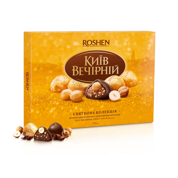 Roshen / Конфеты шоколадные с цельным фундуком Roshen "Киев вечерний ...
