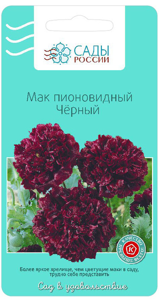 Декоративные разные Сады России Мак Пионовидный "ЧЕРНЫЙ" - купить по ...