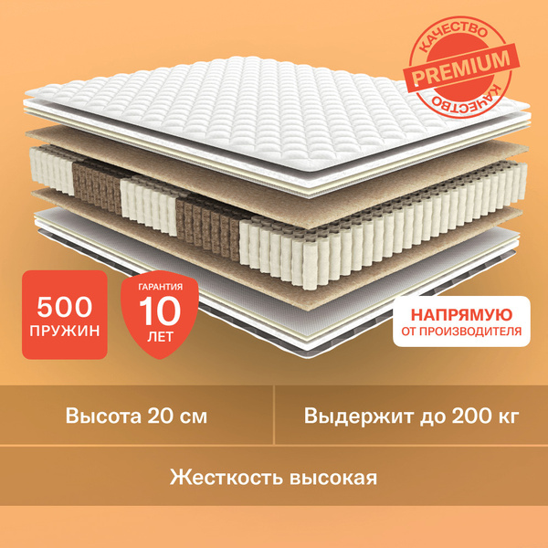 Матрас Perrino М0049-160-200_195, С зональным пружинным блоком, 90 ...
