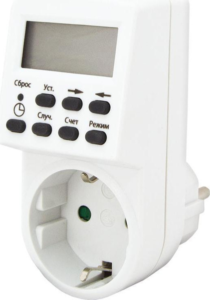 Таймер розеточный электронный TDM ТРЭ белый для открытой проводки ...
