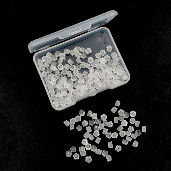 Заглушки силиконовые в форме цветка для серег гвоздиков, пусет, швенз ...