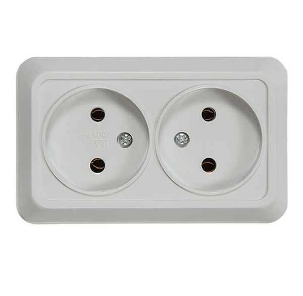Розетка 2-м ОП Bolleto 7102 16А IP20 бел. ASD / IN HOME 4680005959822 ...