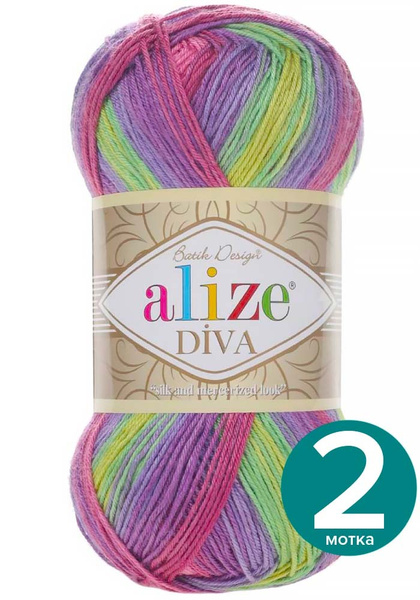 Пряжа Alize Diva Batik (Ализе Дива Батик) - 3241, 100 г / 350 м (100% ...
