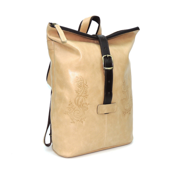 Сумка рюкзак кожаная бежевая Natalia Kalinovskaya "Лиина" - купить с ...