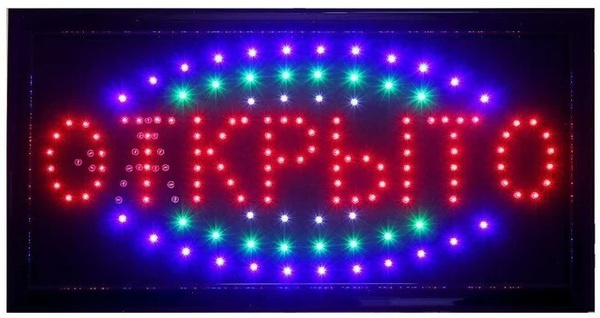 Вывеска светодиодная LED Открыто/ Табло Открыто-Закрыто / Светодиодная ...