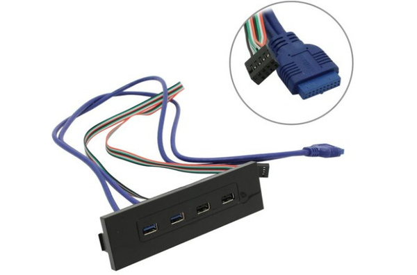 Exegate EX269460RUS Фронтальная панель U5H-614, 5.25", 2х USB + 2х USB ...