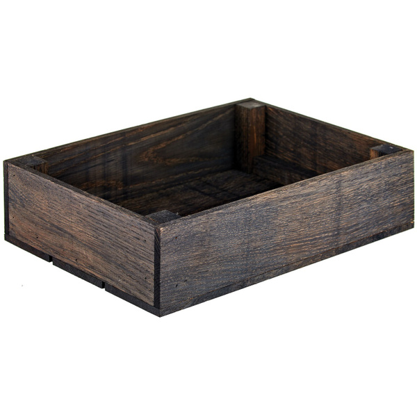Ящик для подачи прямоугольный с бортом Ppwood 350х250х90мм, дуб, темное ...