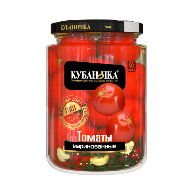 Кубаночка томаты маринованные красные 720г - купить с доставкой по ...