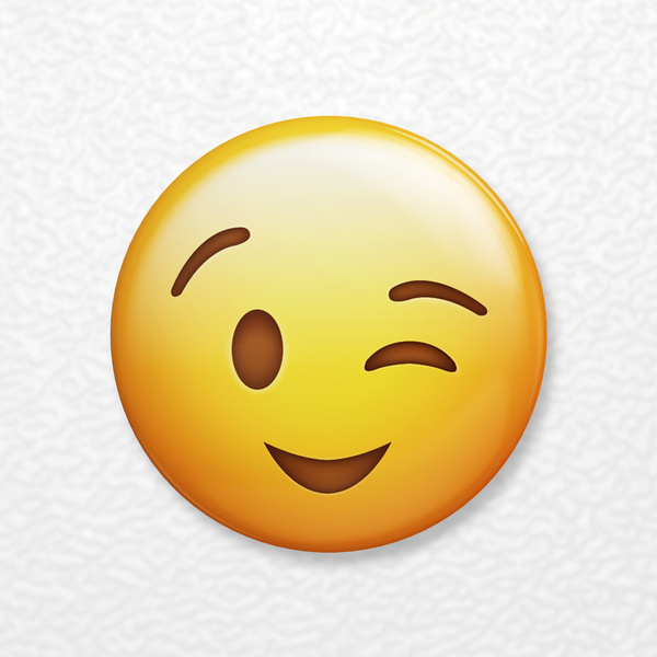 Магнит круглый 36 мм "Emoji - Эмодзи / Смайлик подмигивающий" mg36 ...