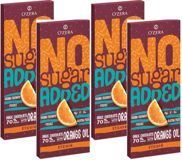Горький шоколад "OZera" No sugar added Dark&Orange, 4 шт. по 90г купить ...