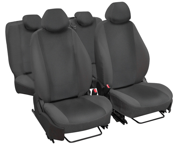 Авточехлы Renault Kangoo II "Лима" жаккард-экокожа, сетка серая ...