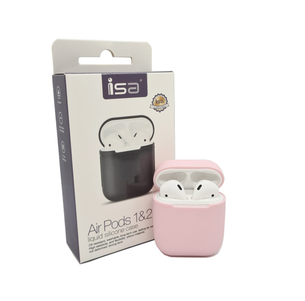 Силиконовый чехол для AirPods розовый / чехол на аирподс 2 / кейс для ...