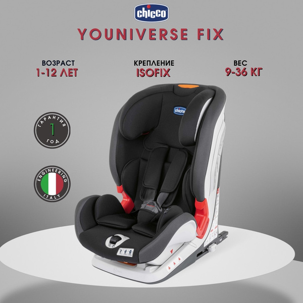 Автокресло Chicco Youniverse Fix (isofix) расцветка Jet Black, для ...