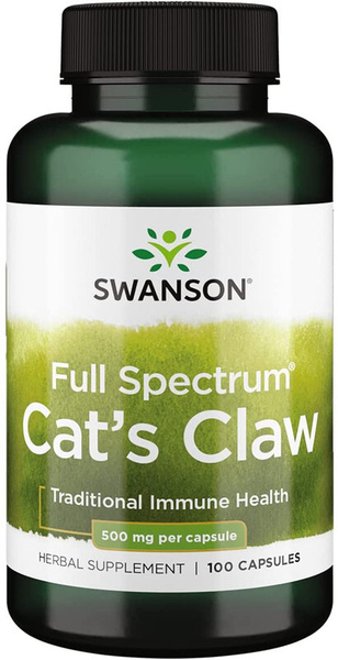 Кошачий коготь 500мг, Swanson Full Spectrum Cat's Claw, 100 капсул ...