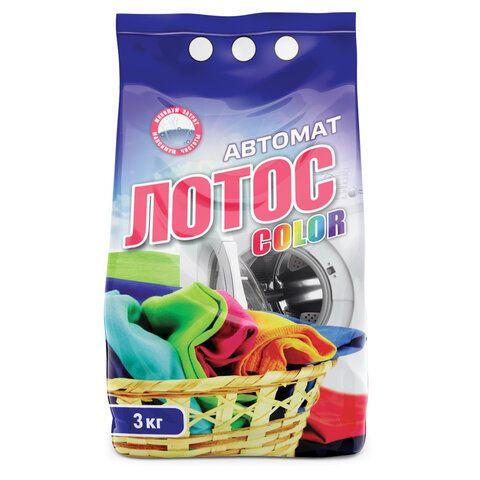 Стиральный порошок автомат 3 кг ЛОТОС "Color", улучшенная формула, для ...