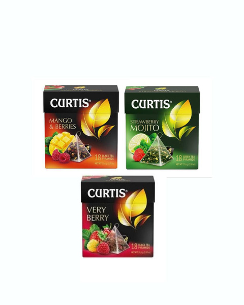 Зеленый чай, чёрный чай Curtis Strawberry Mojito/Very Berry/Mango ...