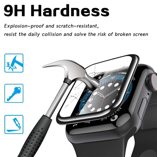 Защитное стекло 3D на Apple Watch Series 4, 5, 6, SE (эпл вотч) 44 мм ...
