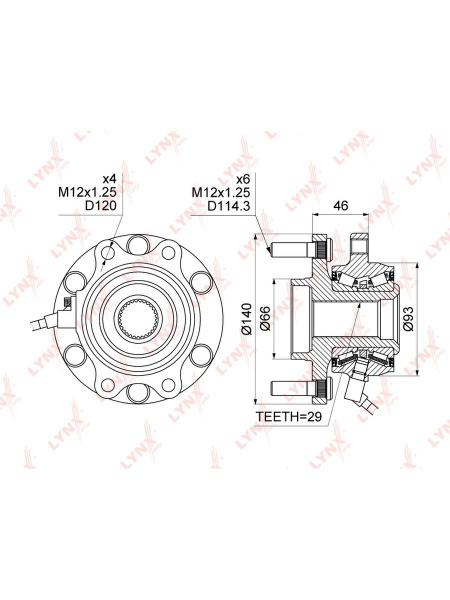Ступица передняя в сборе NISSAN Pathfinder(R51) 2.5D-4.0 05- / Navara ...