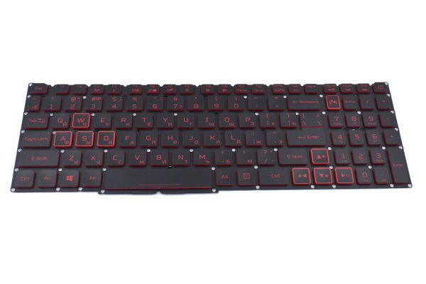 Клавиатура для Acer Nitro 5 AN515-45 ноутбука черная с красной ...