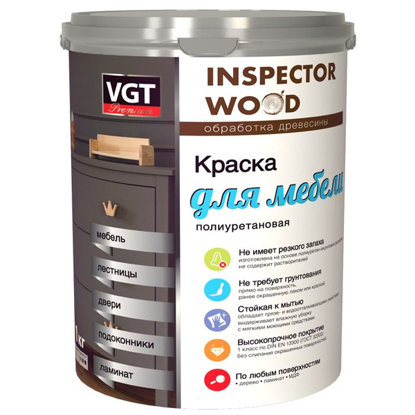 Краска VGT для мебели полиуретановая Premium Renova / ВГТ Премиум ...