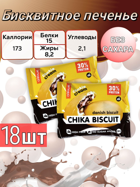 CHIKALAB Chika Biscuit протеиновое печенье 50 гр - Бисквит датский ...