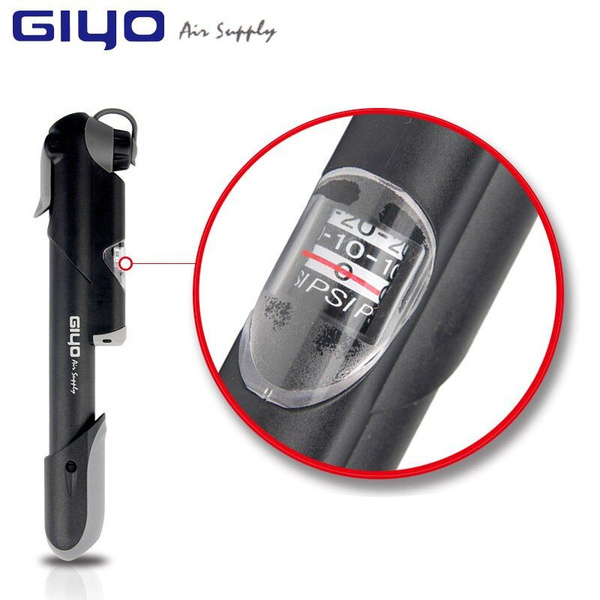 Насос велосипедный ручной Giyo GP-41S с манометром 80psi, пластиковый ...