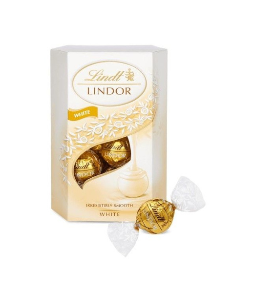 Lindt Конфеты белый шоколад Линдт Линдор Белый корнет, 200г - купить с ...