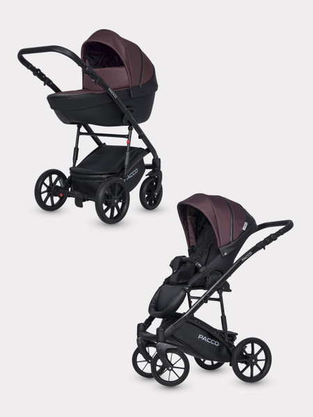 Коляска детская универсальная Riko Basic Pacco 2 в 1, 01 Plum сливовый ...