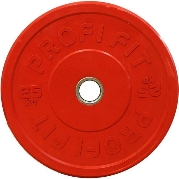 Диск для штанги каучуковый, цветной D51 мм PROFI-FIT 25 кг - купить в ...