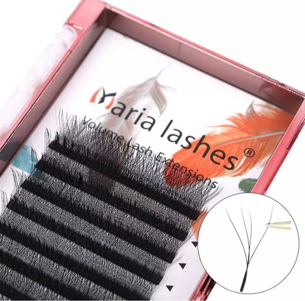 Готовые пучки для наращивания ресниц Maria Lashes 4D/MIX8-12/ Изгиб D ...