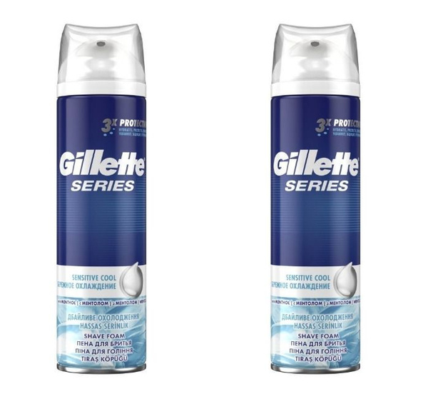 Gillette Пена для бритья Series Sensitive Cool, Ментол, 250 мл, 2 шт ...
