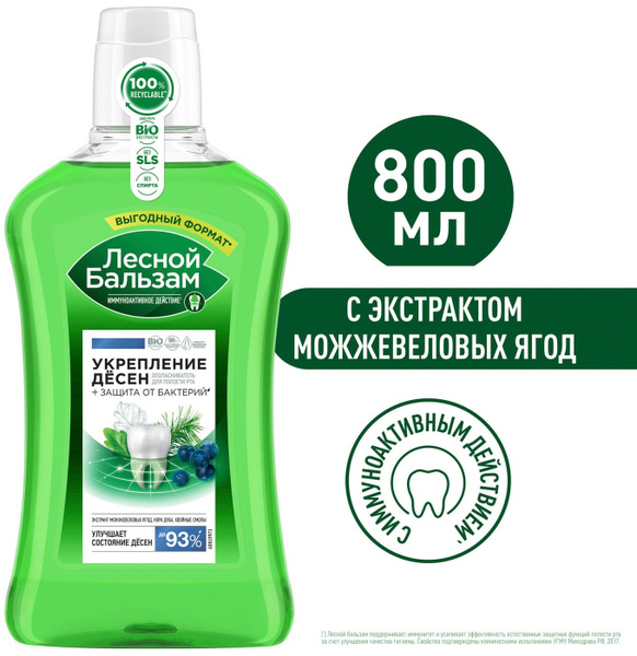 Ополаскиватель для рта с экстрактом можжевеловых ягод 800мл - купить с ...