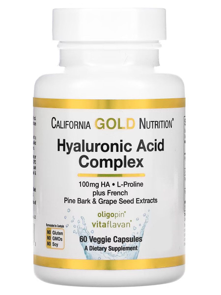 Комплекс с гиалуроновой кислотой California Gold Nutrition, 60 капсул ...
